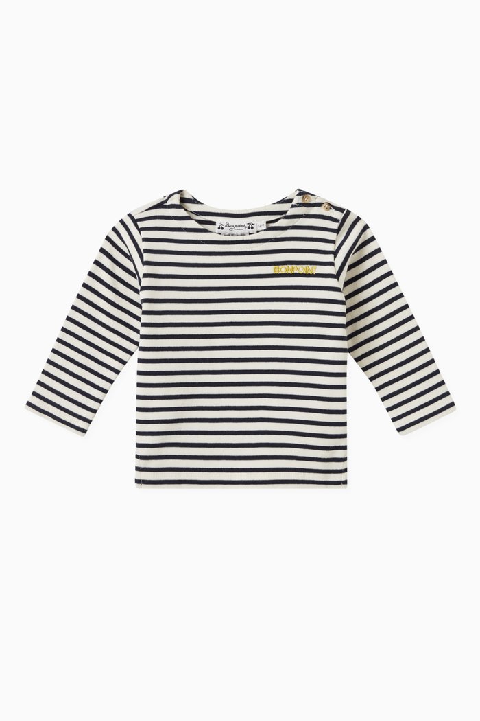 

Tourbillon Striped T-shirt in Cotton, Blue