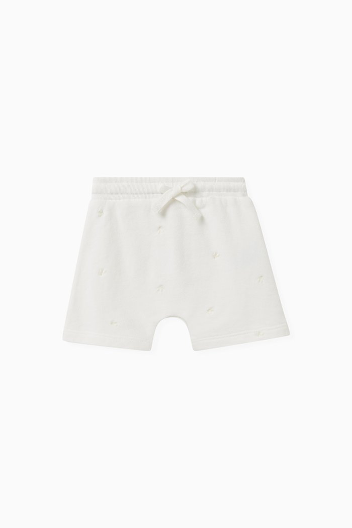

Cadia Cherry-embroidered Shorts in Cotton, White