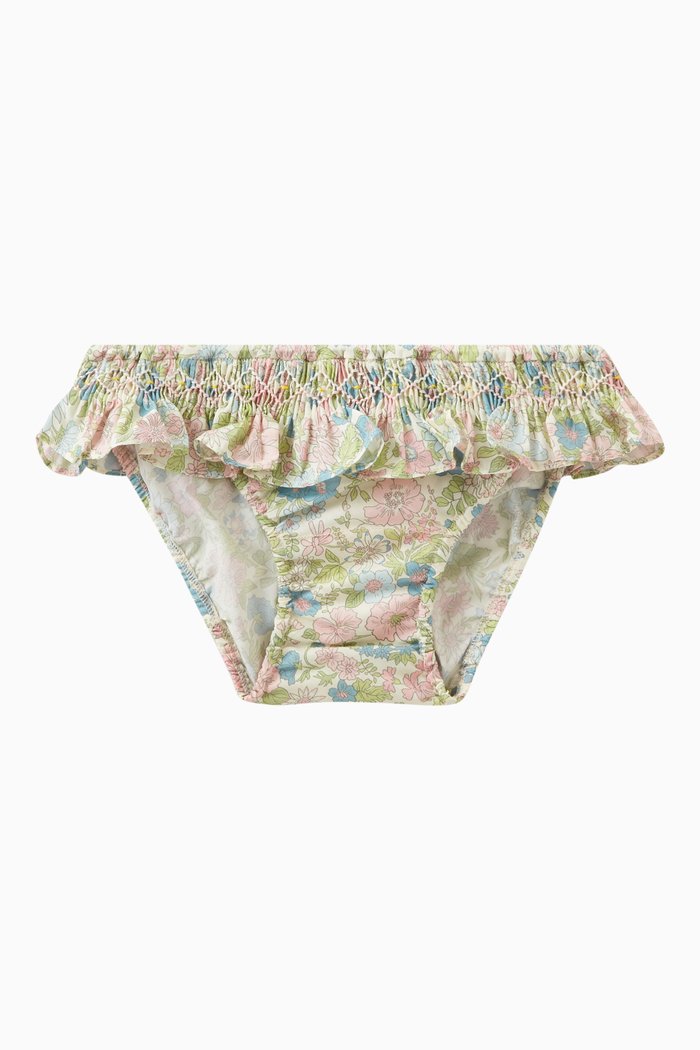 

Floral-print Bikini Bottoms in Cotton, Multicolour