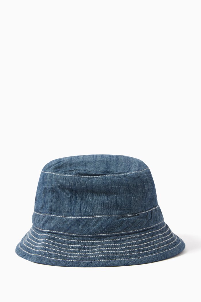 

Piob Bucket Hat in Cotton, Blue