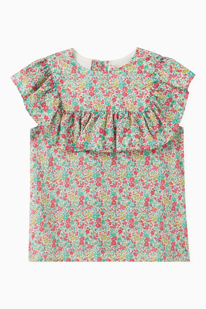 

Bianca Floral-print Blouse in Cotton, Multicolour