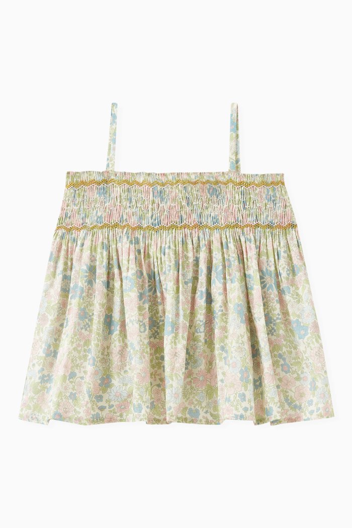 Apolline Floral-print Blouse in Cotton, Multicolour