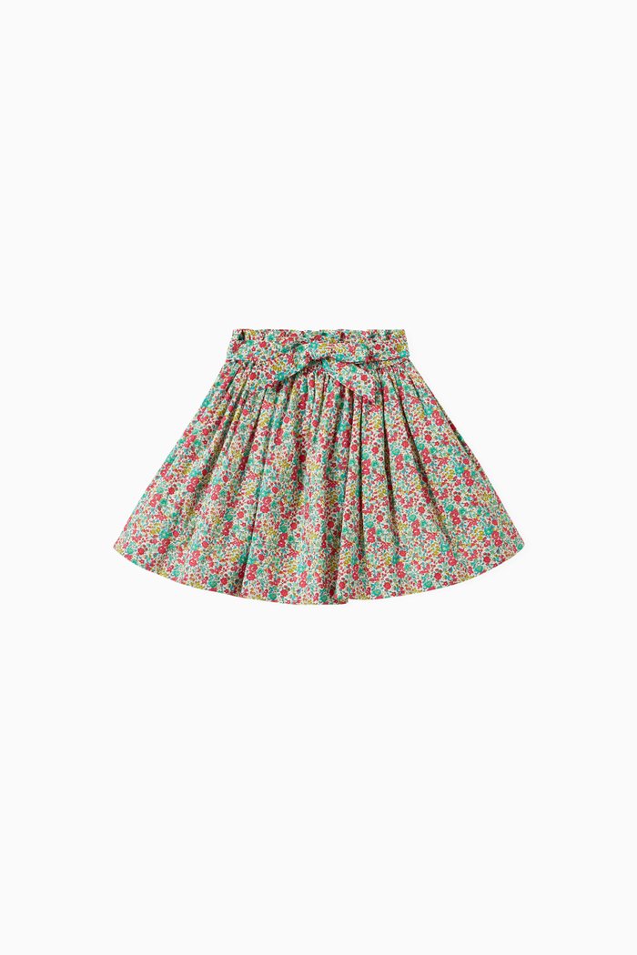 

Tuie Bow Detail Skirt in Cotton, Multicolour
