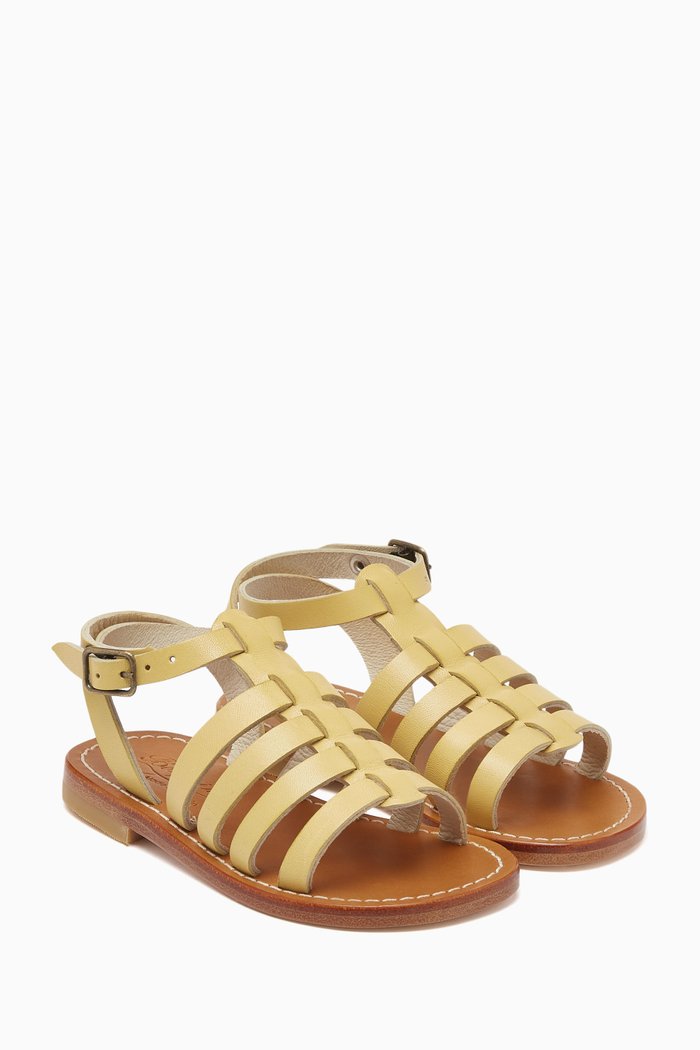 Frama Strappy Sandals in Leather, Yellow