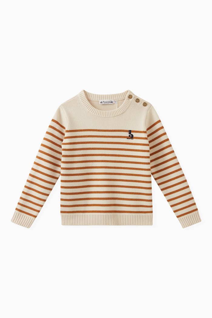 

Crofton Striped Sweater in Wool-cottton Blend, Multicolour