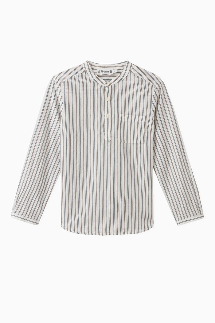 

Claude Fine Stripe Shirt in Cotton, Blue