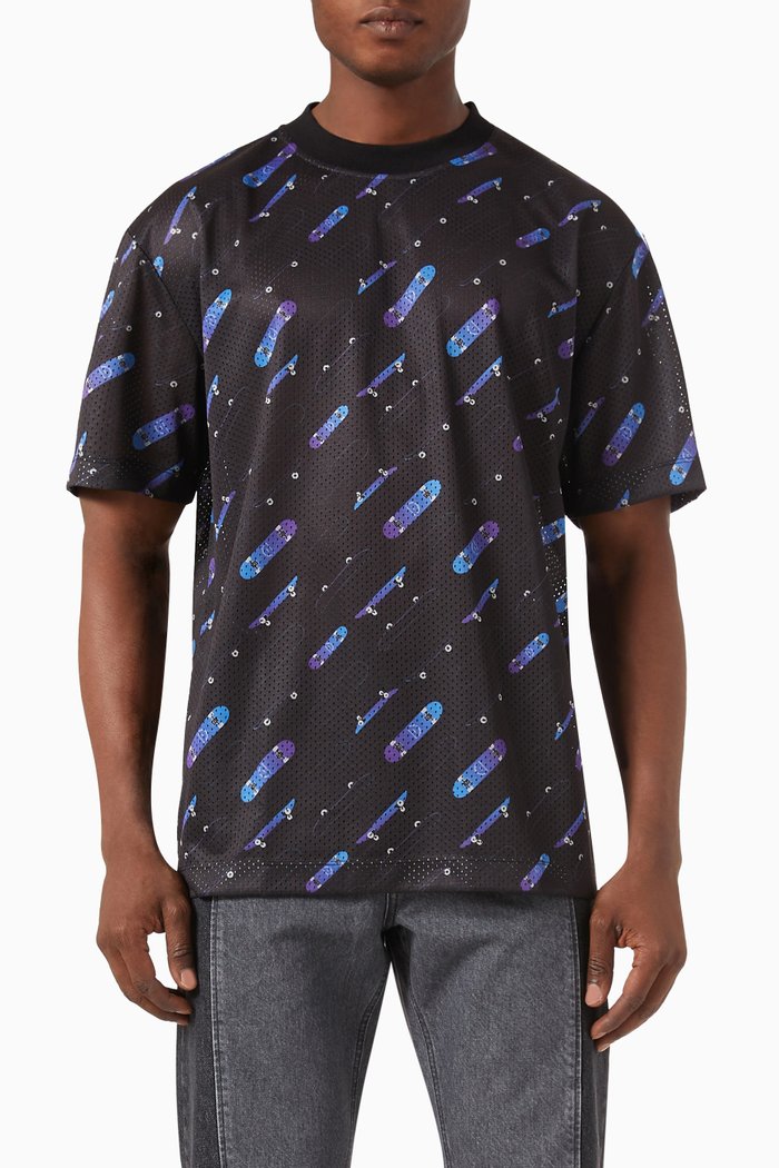 

Athleisure T-shirt in Mesh, Black