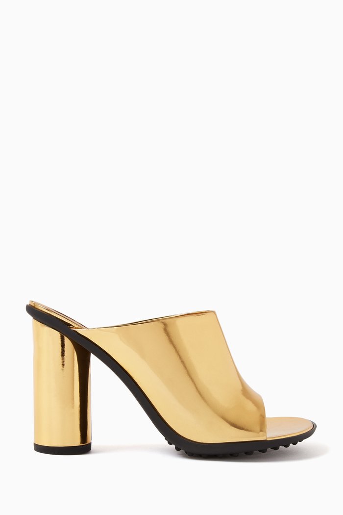 

Atomic 90 Mules in Laminated Leather, Gold