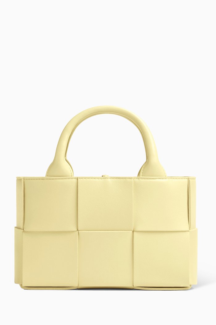 

Arco Tote Bag in Intrecciato Leather, Yellow