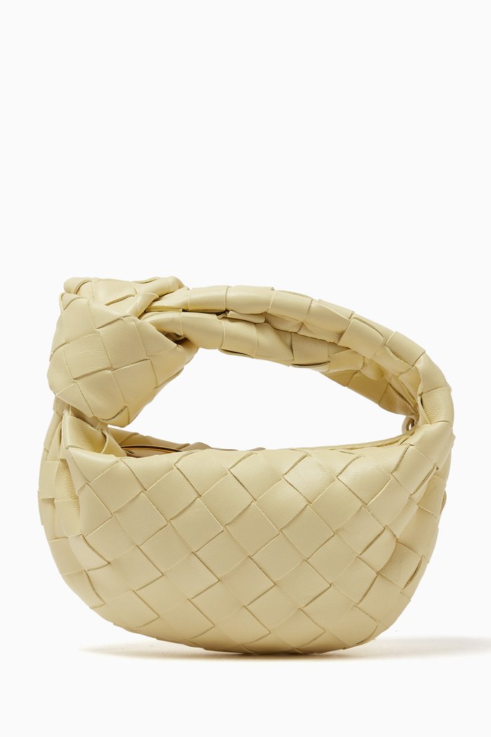 

Micro Candy Jodie Top Handle Bag in Intrecciato Leather, Neutral