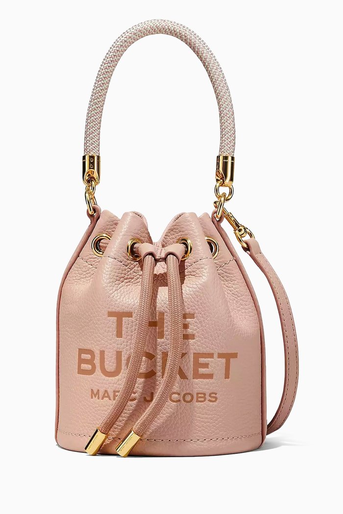 

The Mini Bucket Bag in Leather, Pink