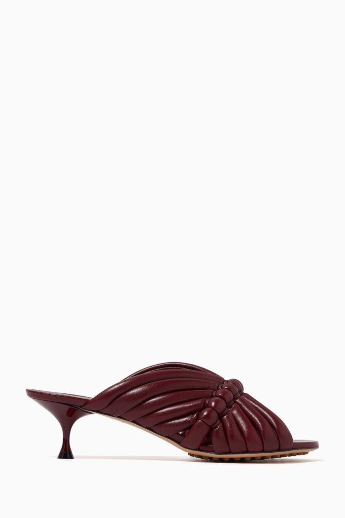 

Freckles 45 Mules in Tubular-strap Leather, Burgundy