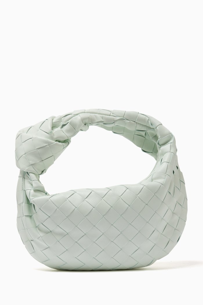 

Mini Jodie Top Handle Bag in Intrecciato Leather, Green