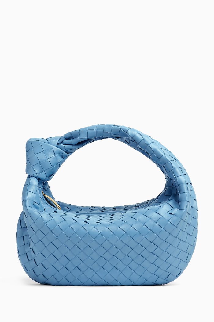 

Teen Jodie Shoulder Bag in Intrecciato Leather, Blue