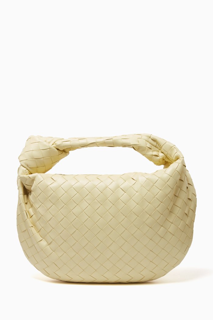 Teen Jodie in Intrecciato Glazed Crackle Leather, Neutral