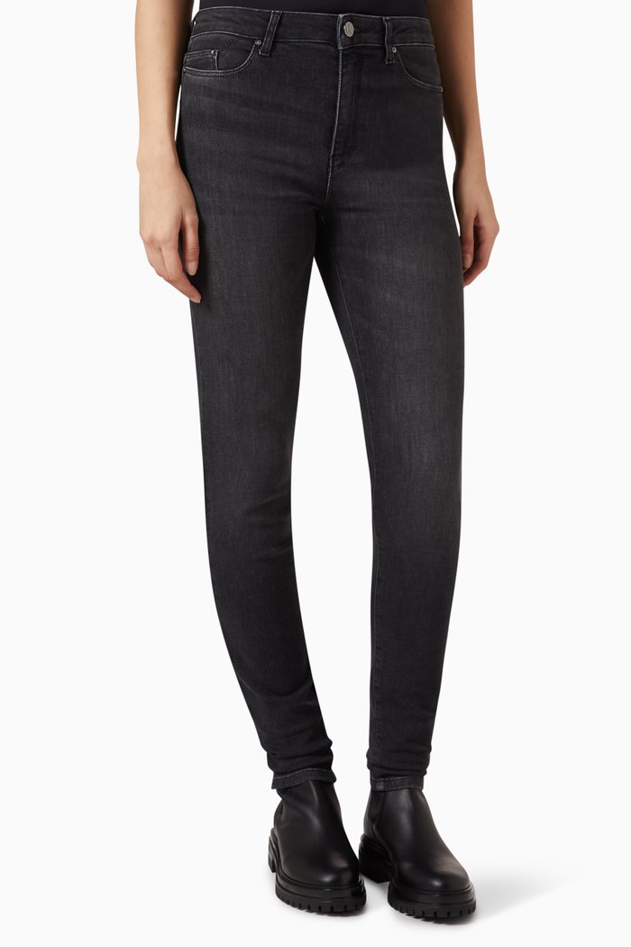 

Logo Detail Skinny Jeans in Denim, Blue