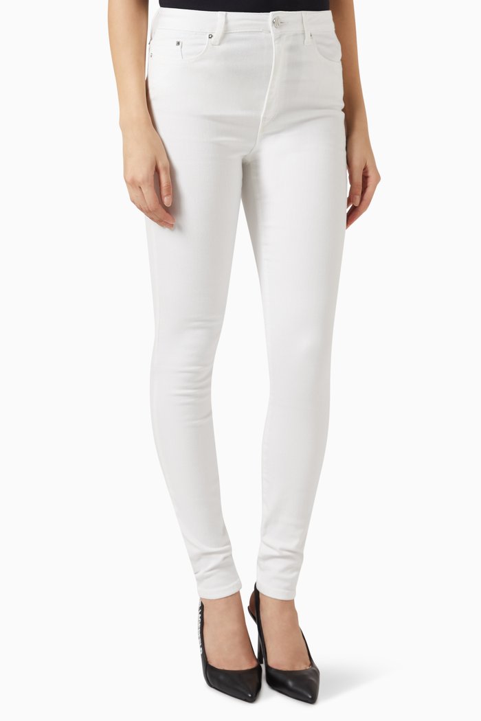 

Logo Detail Skinny Jeans in Denim, White