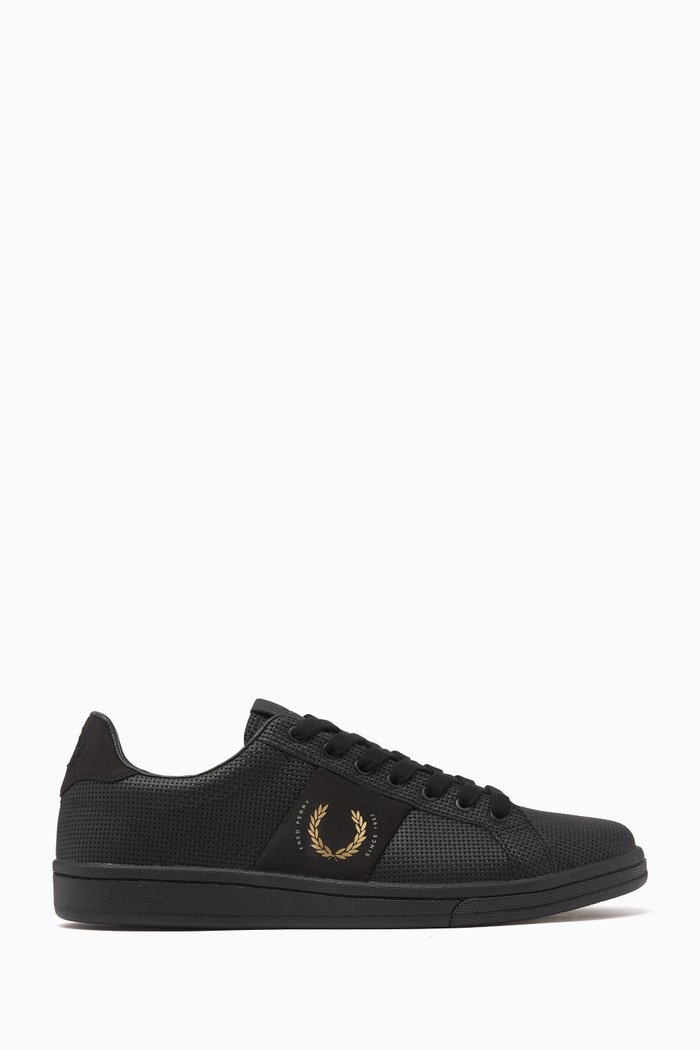 

B721 Tennis Sneakers in Smooth Leather, Black