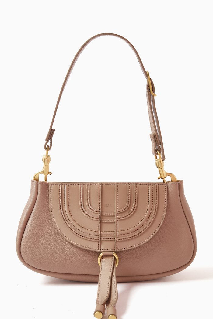 

Small Marcie Shoulder Bag in Leather, Pink