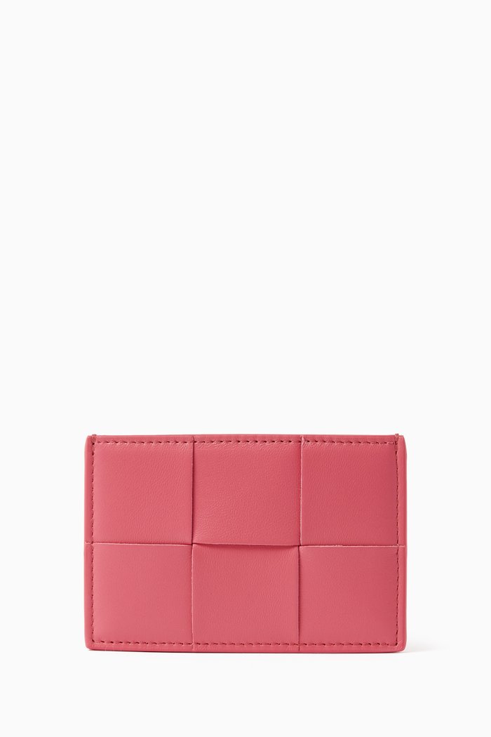 

Cassette Credit Card Case in Intrecciato Nappa, Pink
