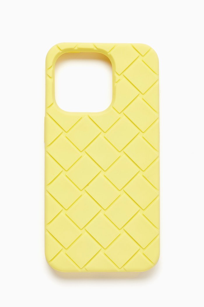 

iPhone 14 Pro Case in Intreccio Rubber Silicone, Yellow