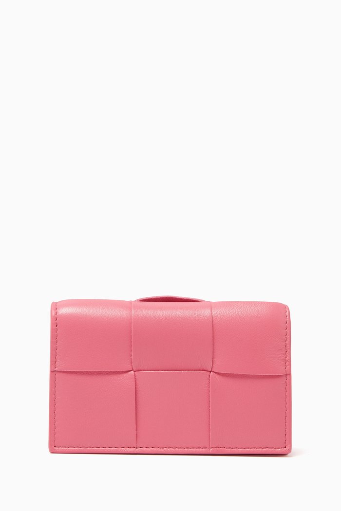 

Card Case in Intreccio Nappa, Pink