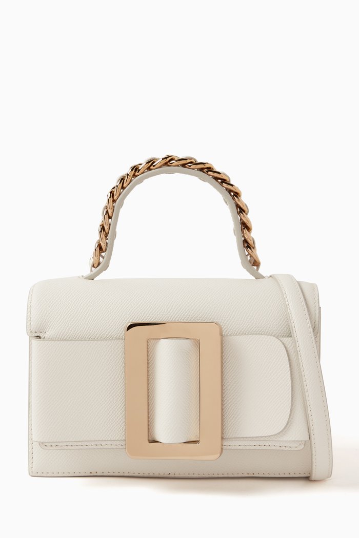 

Mini Fred 19 Crossbody Bag in Grainy leather, White
