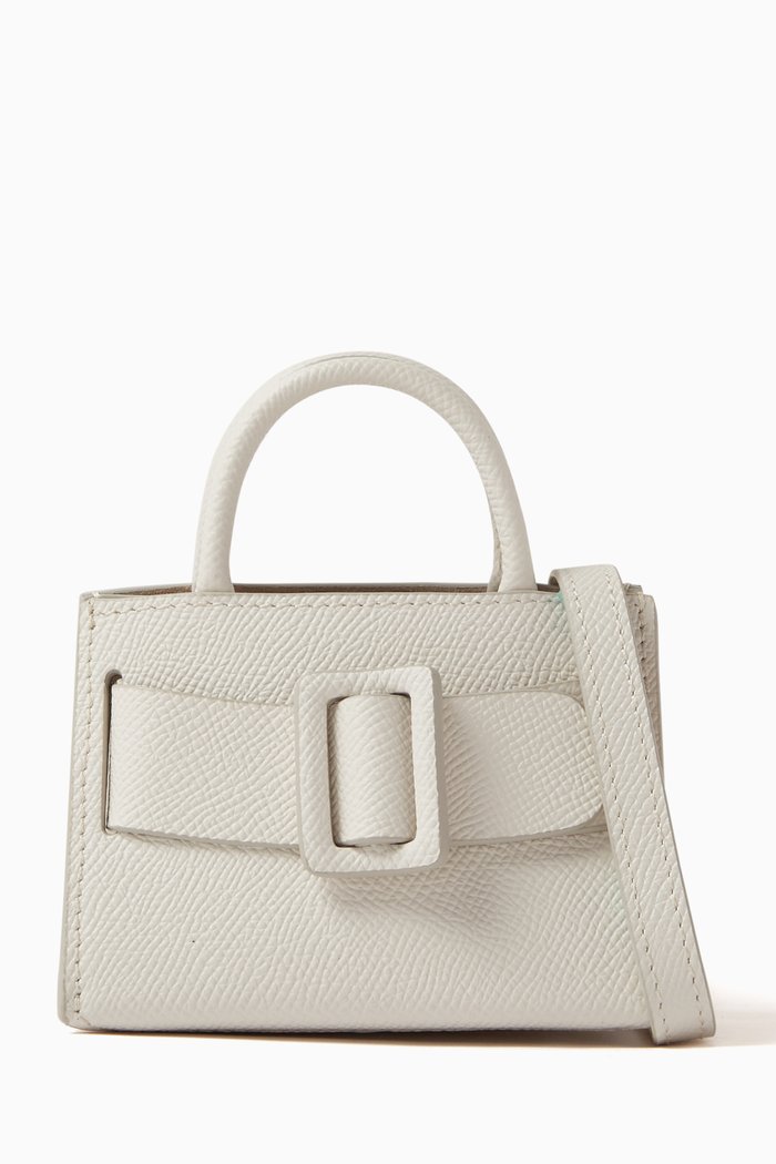 

Mini Bobby Charm Crossbody Bag in Calfskin leather, White