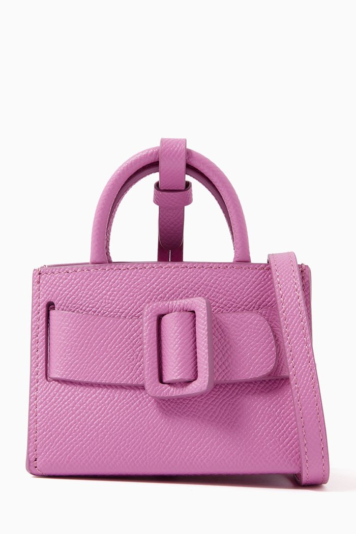 

Mini Bobby Charm Crossbody Bag in Leather, Pink