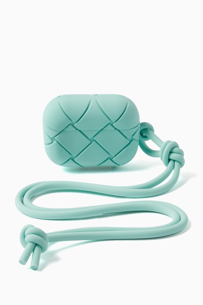 

AirPods Pro Case in Intrecciato Rubber, Blue