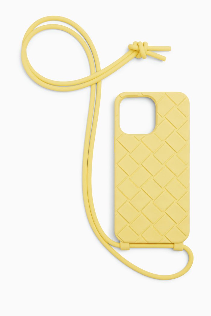 

iPhone 14 Pro Max Strap Phone Case in Silicone, Yellow