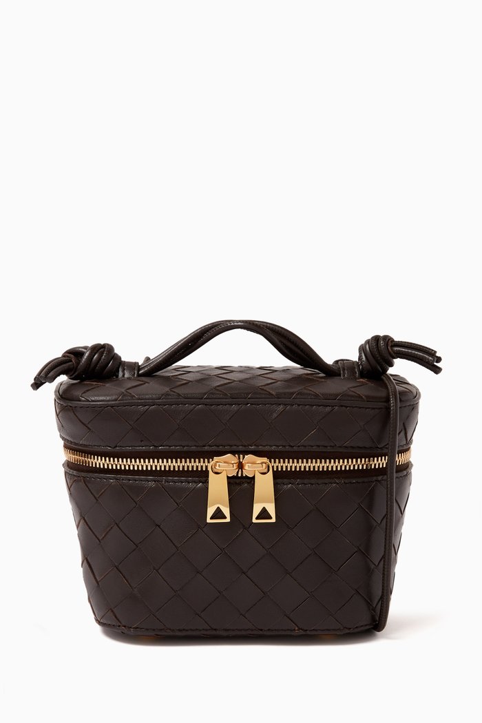 

Mini Vanity Case in Intrecciato Leather, Brown