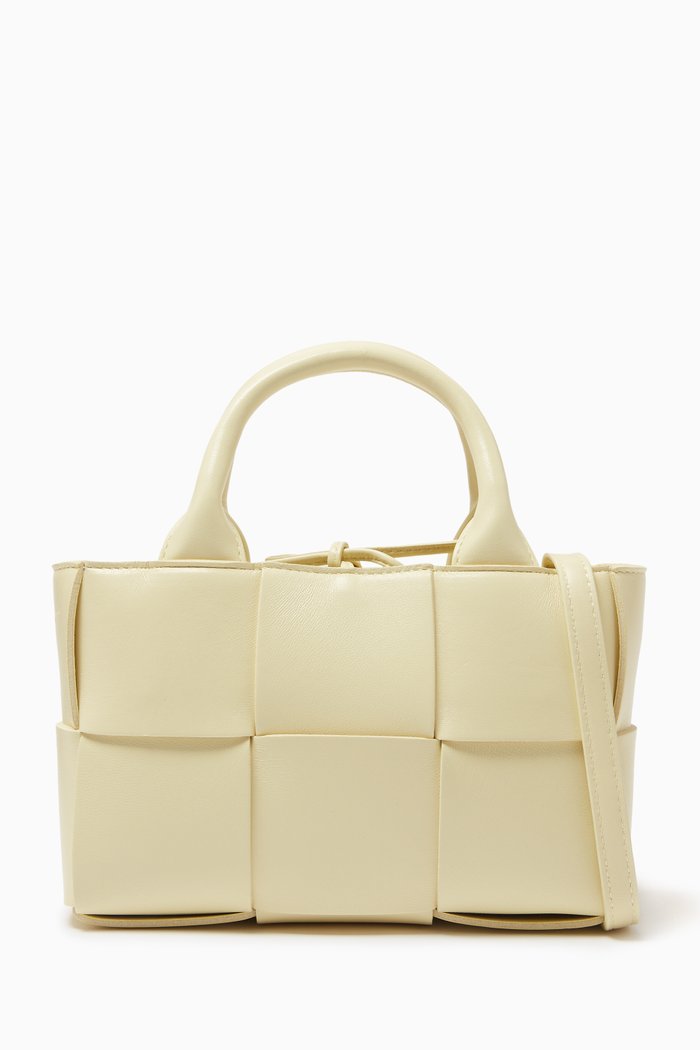 

Candy Arco Tote Bag in Intrecciato Leather, Neutral