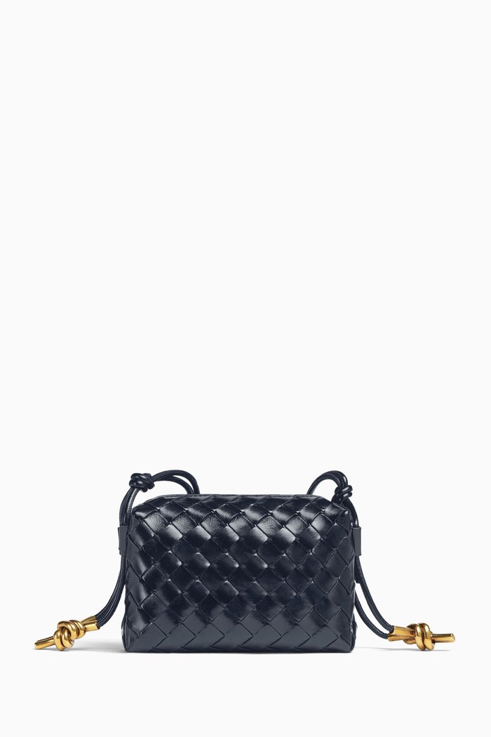 

Mini Loop Camera Bag in Intrecciato Leather, Green