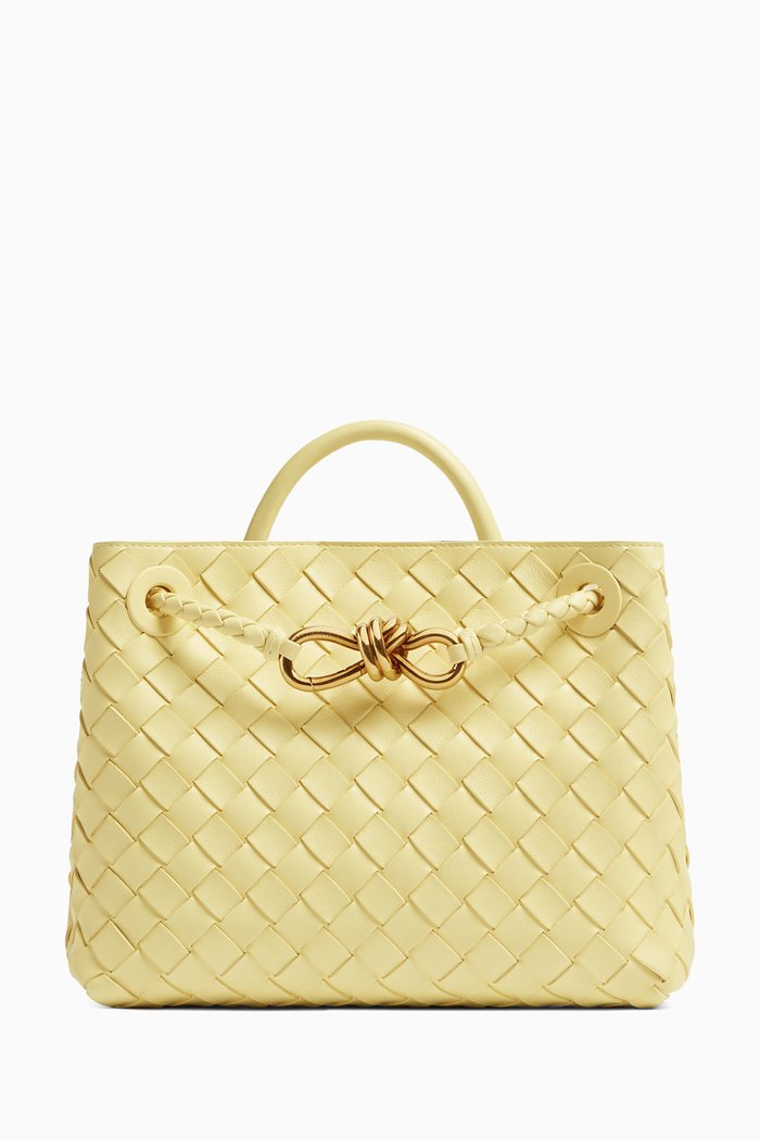 

Small Andiamo Bag in Intrecciato Leather, Neutral