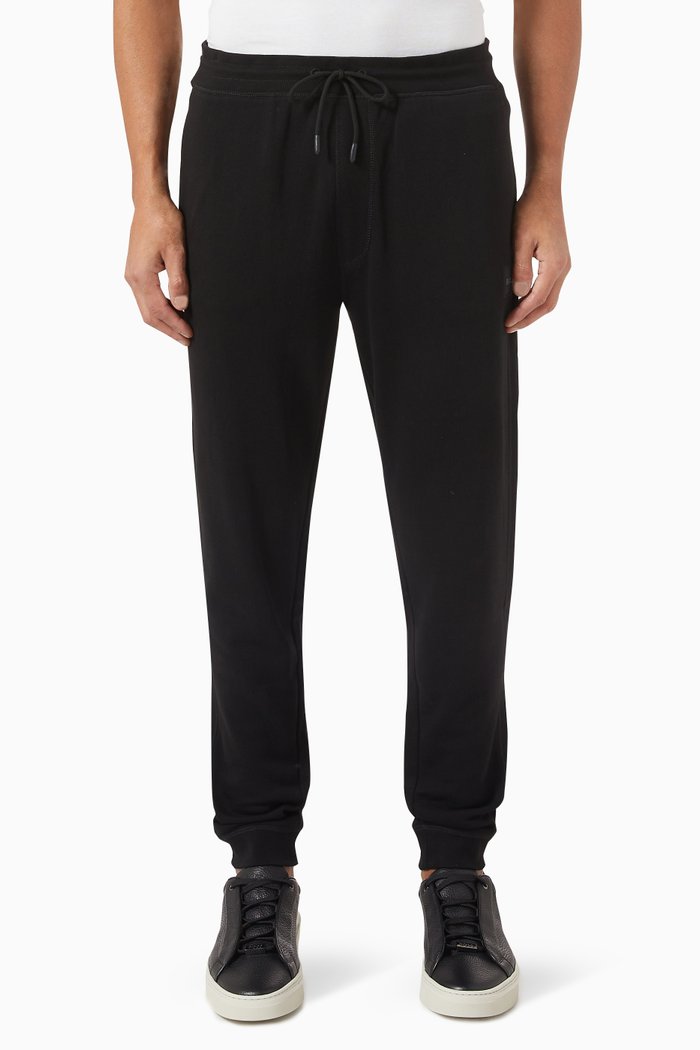 

Logo Patch Sweatpants in Cotton Terry, Black
