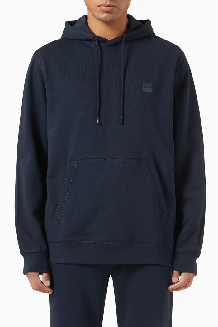 

Hoodie in Cotton Terry, Blue