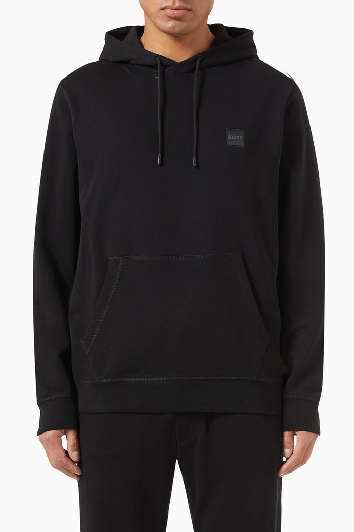 

Hoodie in Cotton Terry, Black