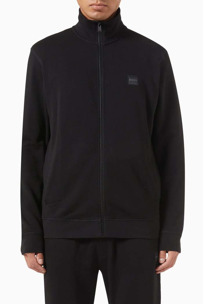 

Relaxed Jacket in Cotton Terry, Black