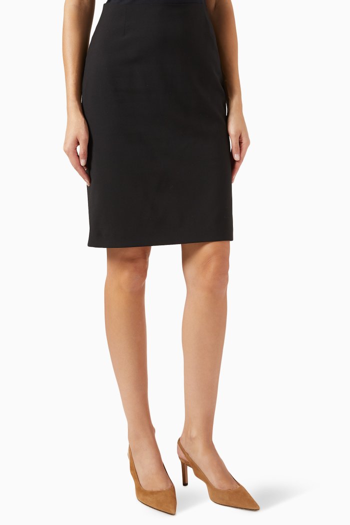 

Vileah Slim-fit Pencil Skirt in Virgin Wool, Black