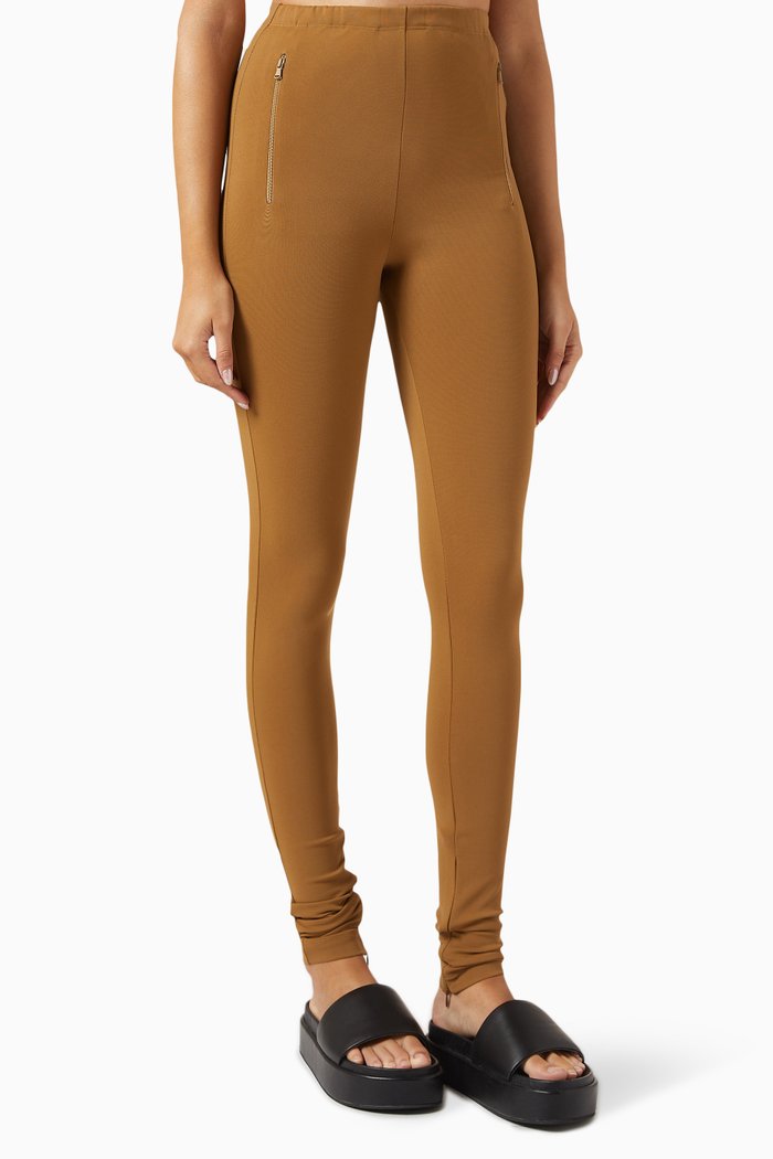 

Side-zip Leggings in Viscose, Brown