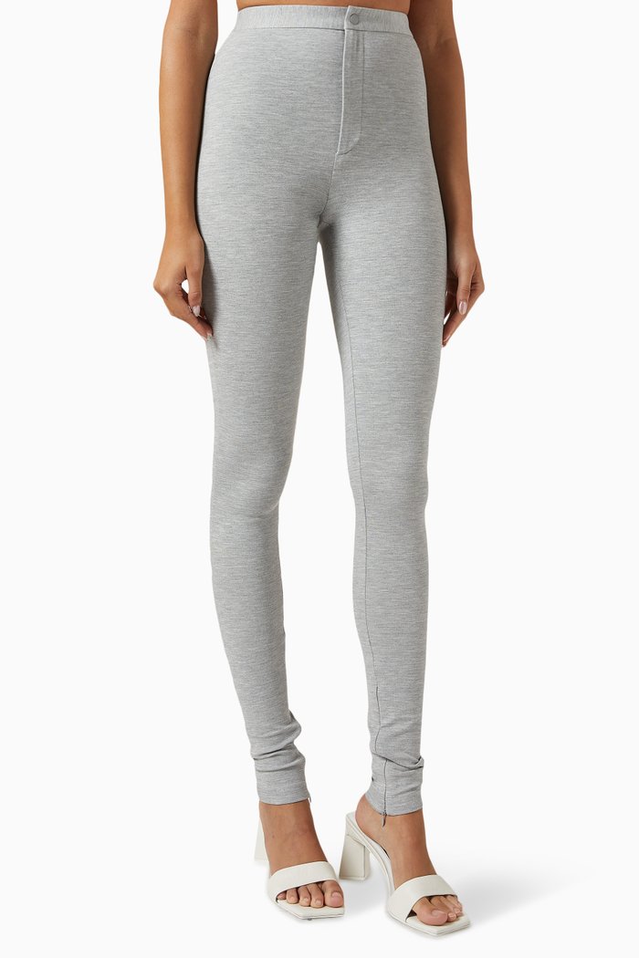 

High-rise Leggings in Viscose, Grey