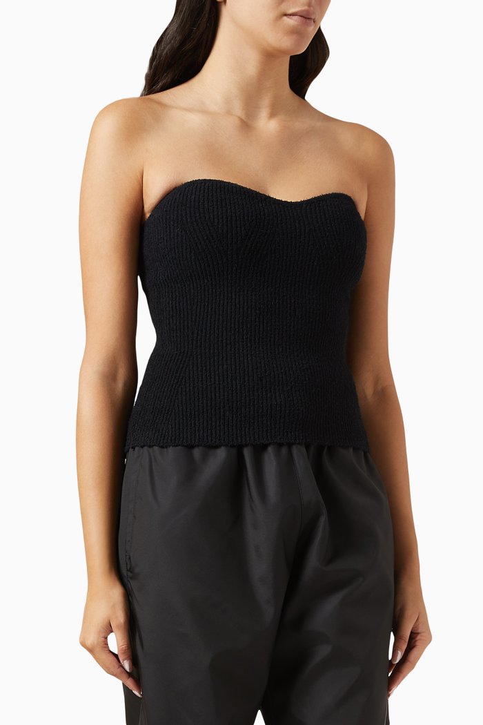 Knit Bandeau Top, Black