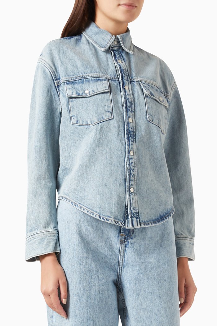 

Oversized Jacket in Denim, Blue