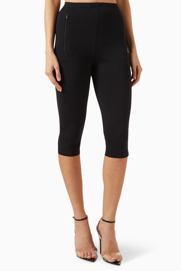 Crop Leggings in Viscose-jersey, Black