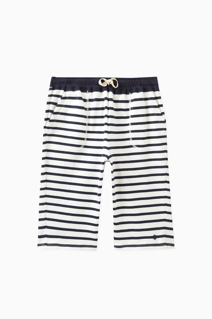 

Striped Bermuda Shorts in Cotton, White
