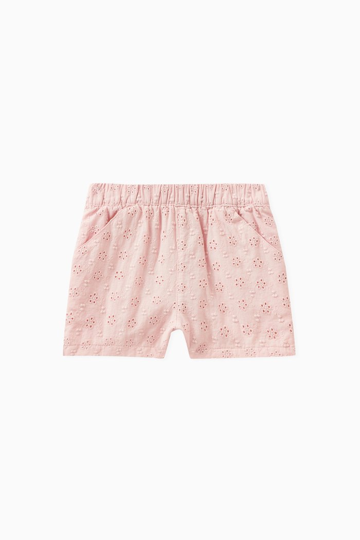 

Broderie Anglaise Shorts in Cotton, Pink
