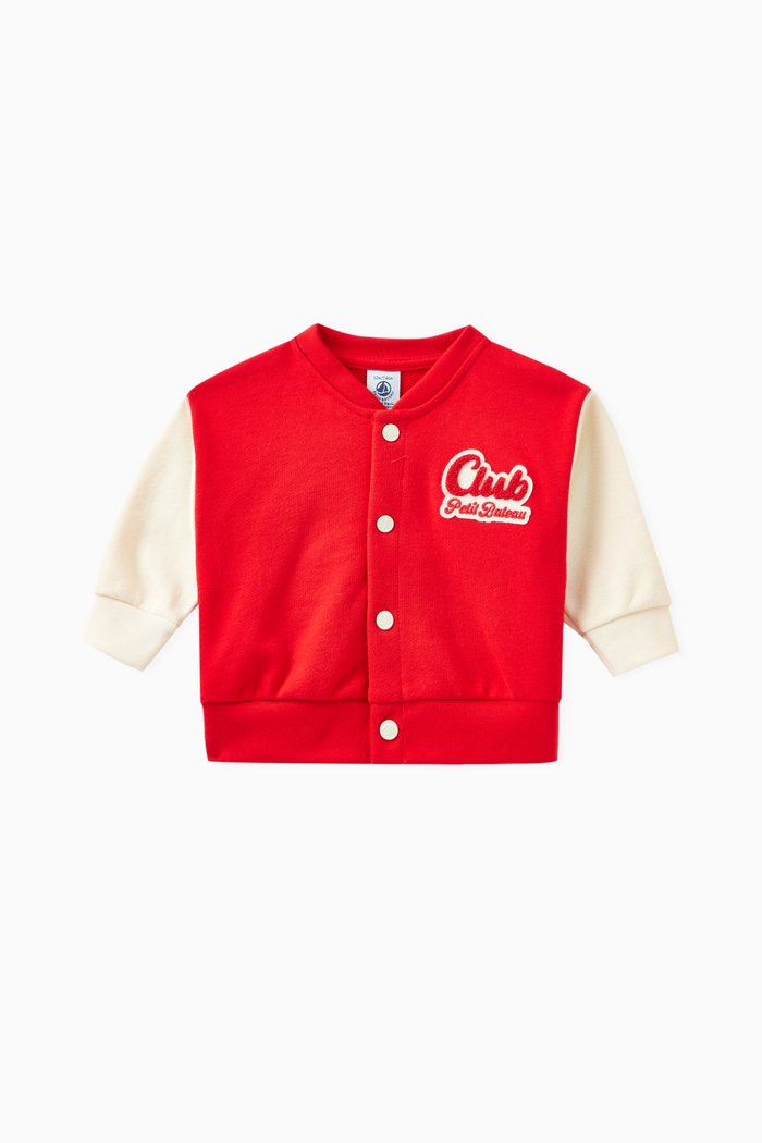 

Varsity Jacket in Fleece Cotton, Multicolour