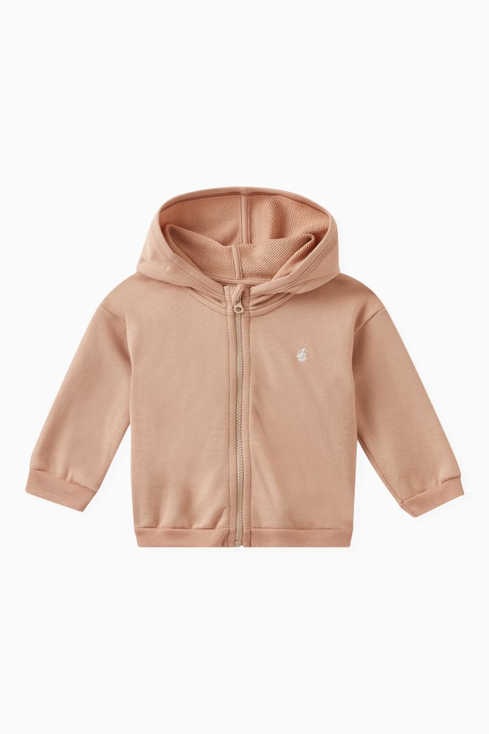 

Embroidered Logo Hoodie in Cotton, Neutral