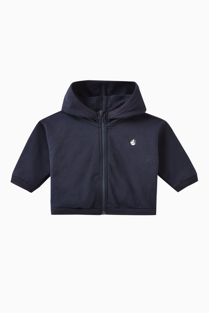 

Embroidered Logo Hoodie in Cotton, Blue